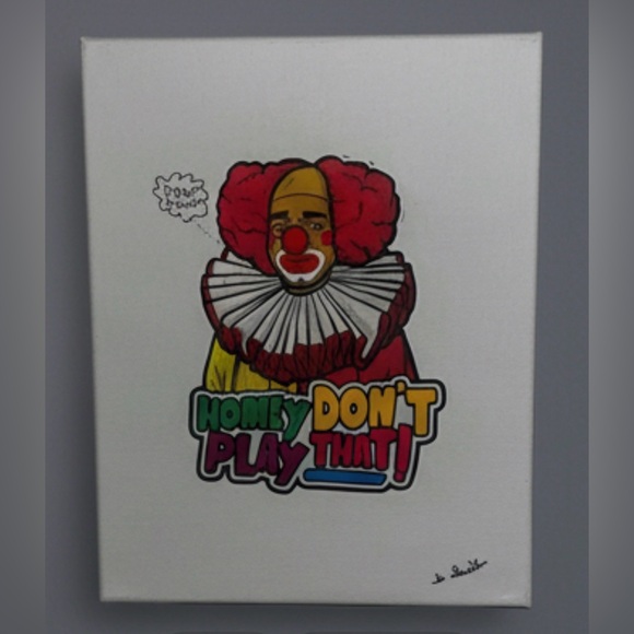 Hand Crafted “Homey Don’t Play That” Wall Art On Canvas - Picture 3 of 10